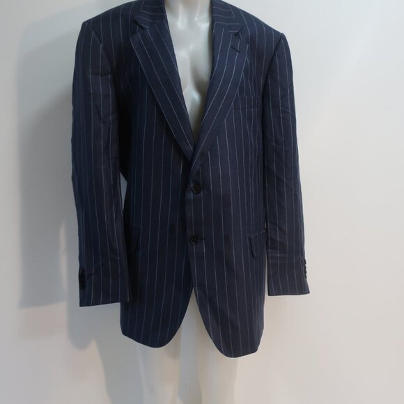 Mens Loro Piana Cashmere Cloud Blue Pinstriped 2 Button Blazer 42R EUR/US 56R - Picture 4 of 10